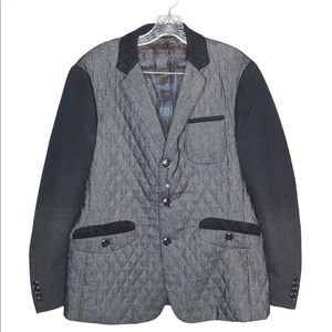 Barabas Charcoal, Multi Pocket, Quilted Blazer, Size L